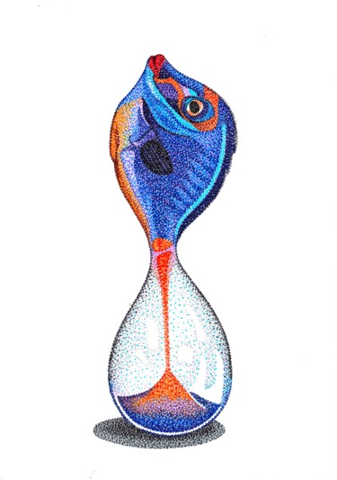 Σχέδιο με τίτλο "Sand Fish" από Dimitri Prévot, Αυθεντικά έργα τέχνης, Μολύβι