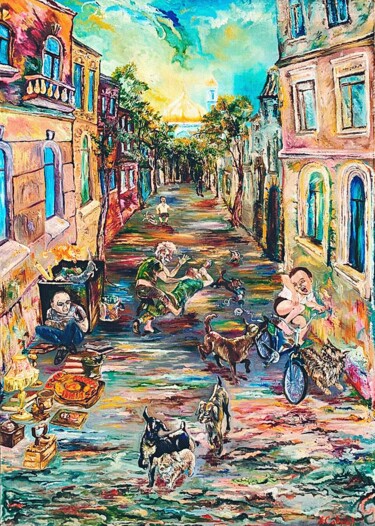 "Everyday life" başlıklı Tablo Андрей Савров tarafından, Orijinal sanat, Petrol artwork_cat. üzerine monte edilmiş
