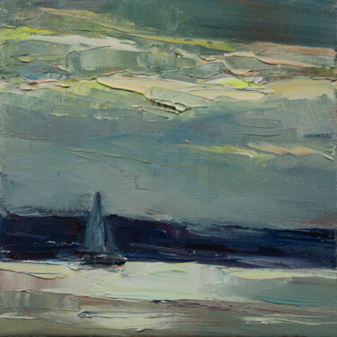 Malerei mit dem Titel "Voilier IX" von Marta Lipowska, Original-Kunstwerk, Öl Auf Keilrahmen aus Holz montiert