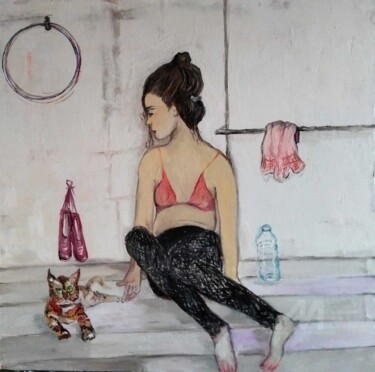 "La danseuse et le c…" başlıklı Tablo Nicole Bachelard tarafından, Orijinal sanat, Petrol Ahşap Sedye çerçevesi üzerine mont…