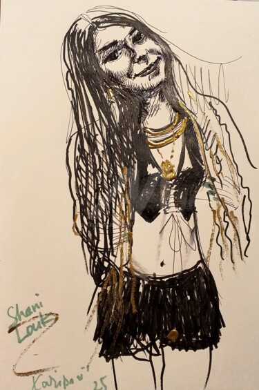 "Shani Louk. 7. OKTO…" başlıklı Resim Karibou Artist tarafından, Orijinal sanat, Jel kalem