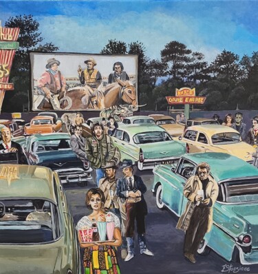 Peinture intitulée "Drive In" par Francis Stanzione, Œuvre d'art originale, Acrylique Monté sur Châssis en bois