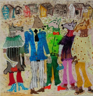 "les sapeurs de Bama…" başlıklı Tablo Fode Sidibe tarafından, Orijinal sanat, Akrilik