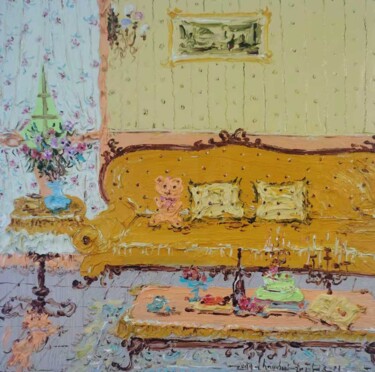 Peinture intitulée "Cozy Living Room" par Zhaohui Zeng, Œuvre d'art originale, Huile