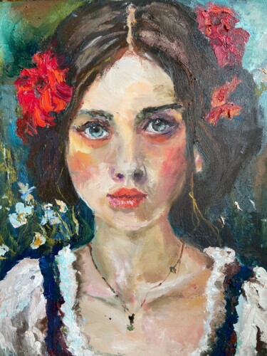 Картина под названием "Oil painting on can…" - Svetlana Shtamburg, Подлинное произведение искусства, Масло Установлен на Дер…