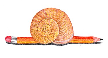 "La lenteur" başlıklı Resim Dimitri Prévot tarafından, Orijinal sanat, Mürekkep