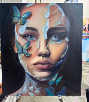 Painting titled "“Head in clouds” 60…" by Alexandra- Adelle L., Original Artwork, Oil