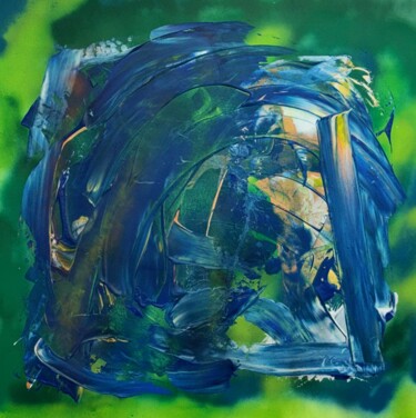 Pintura intitulada "Blue Light" por Nol, Obras de arte originais, Acrílico Montado em Armação em madeira