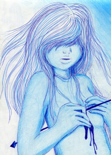 Drawing titled "Pain" by Myredrm, Original Artwork, Ballpoint pen