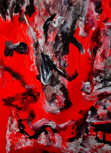 "Outrageous Red Remn…" başlıklı Tablo Milto Sideris tarafından, Orijinal sanat, Akrilik