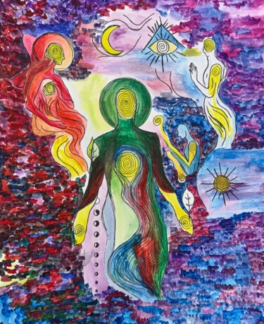 Painting titled "Portal of the Unsee…" by Nourhan Eltoukhi, Original Artwork, Watercolor