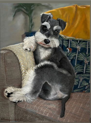 "Schnauzer saltand p…" başlıklı Tablo Yulia Malyutina tarafından, Orijinal sanat, Pastel