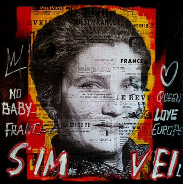 "SPACO Simone Veil…" başlıklı Tablo Spaco tarafından, Orijinal sanat, Akrilik Ahşap Sedye çerçevesi üzerine monte edilmiş