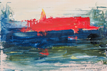 "«Abstraction. Crims…" başlıklı Tablo Яна Арутюнова tarafından, Orijinal sanat, Akrilik