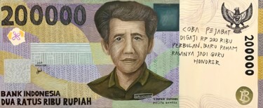 "200,000 Rupiah: The…" başlıklı Tablo Annisa Anastasya tarafından, Orijinal sanat, Guaş boya