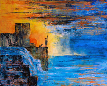 Peinture intitulée "La sentinelle" par Françoise Dugourd-Caput, Œuvre d'art originale, Huile Monté sur Châssis en bois