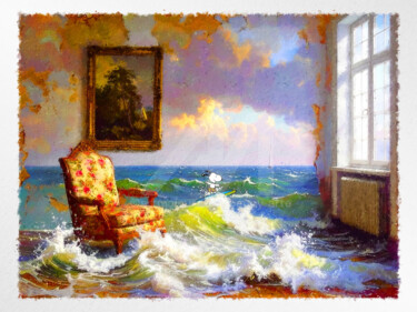 Arts numériques intitulée "Snoopy : l’Océan so…" par Benny Arte, Œuvre d'art originale, Peinture numérique