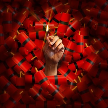 Collages titled "XPLOSIVE" by Eyeroll, Original Artwork, Collages Mounted on Wood Panel