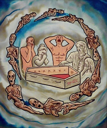 Pintura intitulada "The suffering of th…" por Noël Van Hoof, Obras de arte originais, Aquarela