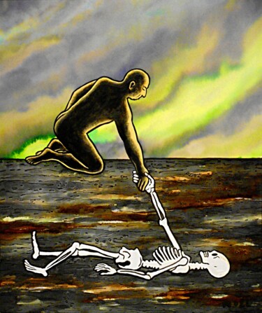 Ζωγραφική με τίτλο "Experiencing the De…" από Noël Van Hoof, Αυθεντικά έργα τέχνης, Ακουαρέλα