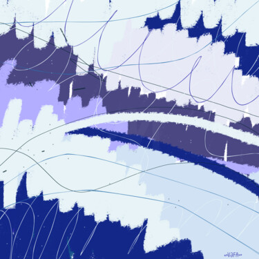 Arts numériques intitulée "Simple Blue Abstrac…" par Vafa Majidli, Œuvre d'art originale, Peinture numérique
