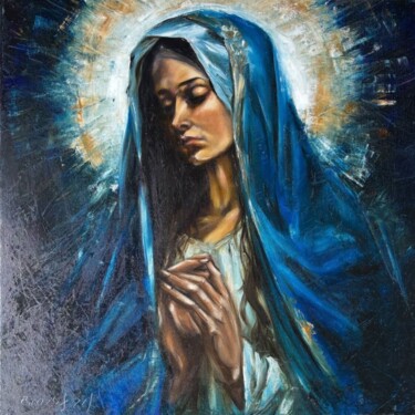 "Virgin’s Prayer" başlıklı Tablo Grozof tarafından, Orijinal sanat, Petrol Ahşap panel üzerine monte edilmiş