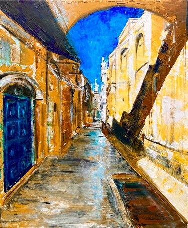 Painting titled "Via dolorosa, dayli…" by Anita Bauer, Original Artwork, Acrylic Mounted on Wood Stretcher frame