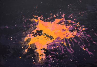 Schilderij getiteld "Seestück IX" door Markus Honerla, Origineel Kunstwerk, Lak Gemonteerd op Frame voor houten brancard