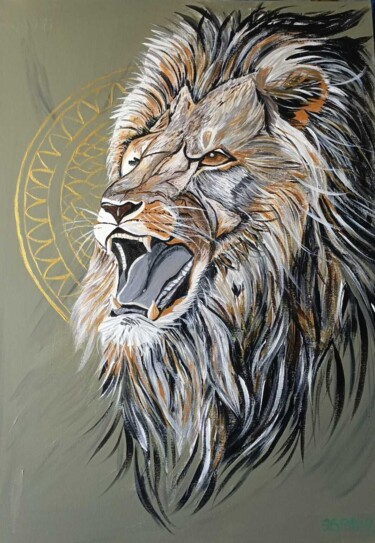 "Лев: Сила и Дикая К…" başlıklı Tablo Эмилия Браун tarafından, Orijinal sanat, Akrilik