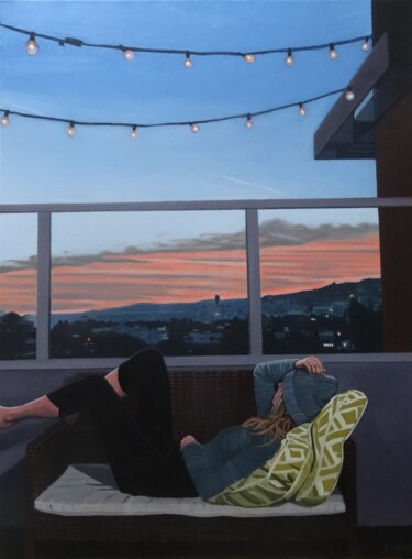 Ζωγραφική με τίτλο "Summer light" από Yvan Favre, Αυθεντικά έργα τέχνης, Λάδι Τοποθετήθηκε στο Ξύλινο φορείο σκελετό