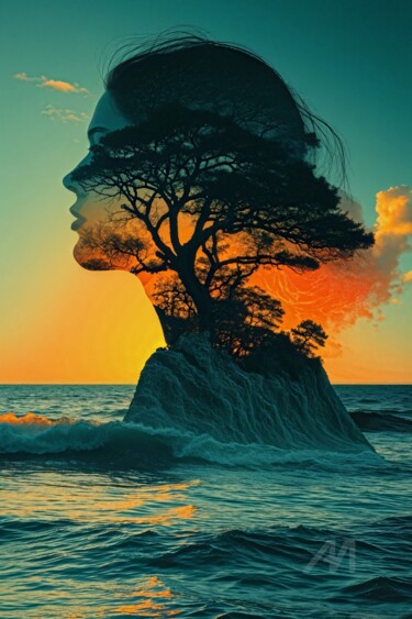 "Sunset Energy" başlıklı Dijital Sanat Anna Russo tarafından, Orijinal sanat, Kolaj