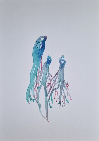 "Pensées sous-marine…" başlıklı Tablo Floriane Terrasse tarafından, Orijinal sanat, Suluboya