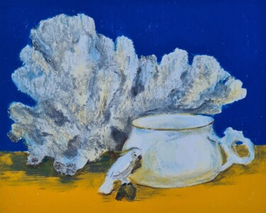 绘画 标题为“White Cup and Coral…” 由Anastasiia Radkevich, 原创艺术品, 粉彩