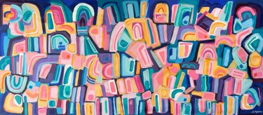 Painting titled "Running Through Fie…" by Samantha Malone, Original Artwork, Acrylic