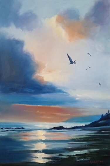 "Wings at Sunset" başlıklı Tablo Inna Agadullina tarafından, Orijinal sanat, Petrol Karton üzerine monte edilmiş