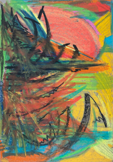 Schilderij getiteld "Expressionist Seasc…" door Evgeniya Minina Zhemi, Origineel Kunstwerk, Pastel
