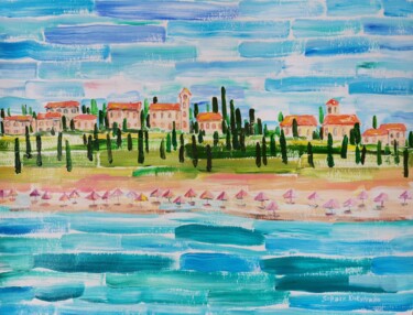 Peinture intitulée "Mediterranean panor…" par Sergej Kurilenko, Œuvre d'art originale, Acrylique