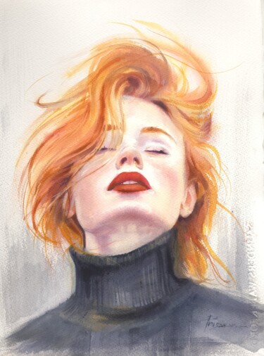 Ζωγραφική με τίτλο "The emotions." από Alla Prisakar., Αυθεντικά έργα τέχνης, Ακουαρέλα