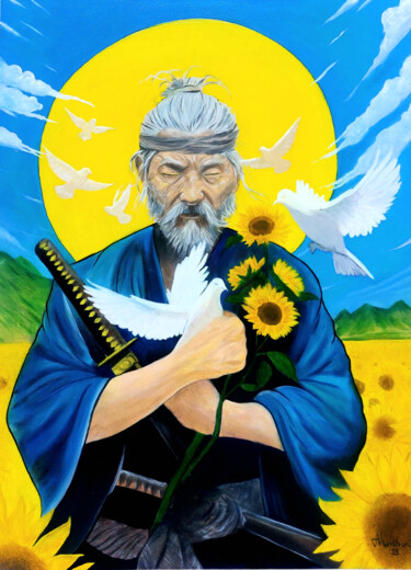 "Samurai silent warr…" başlıklı Tablo Alen Meštrović tarafından, Orijinal sanat, Petrol