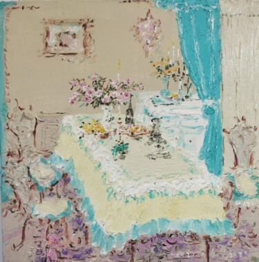 Schilderij getiteld "Luncheon in Morning…" door Zhaohui Zeng, Origineel Kunstwerk, Olie