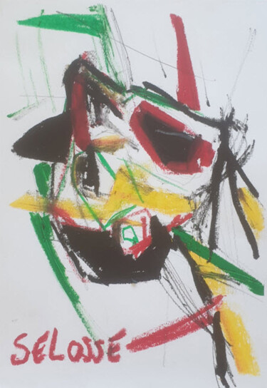 Painting titled "Le cri – étude gest…" by Jérôme Selosse, Original Artwork, Oil