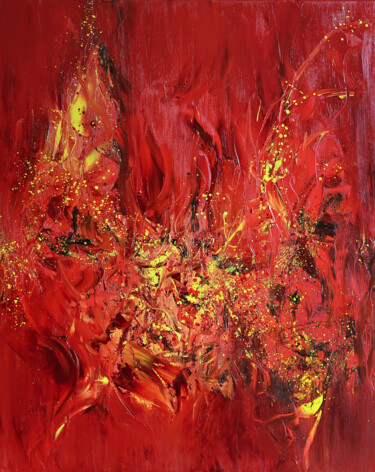 Painting titled "ABSTRACT huile Octo…" by Yann Pelcat, Original Artwork, Oil