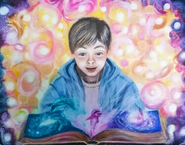 Malarstwo zatytułowany „From the book of th…” autorstwa Olga Vinogradova, Oryginalna praca, Olej Zamontowany na Drewniana ra…