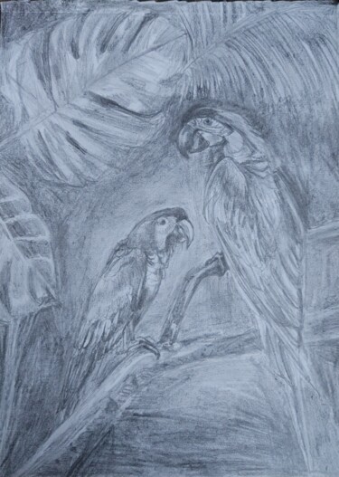 Картина под названием "Painting with penci…" - Salome Goglidze, Подлинное произведение искусства, Карандаш