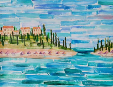 Painting titled "Mediterranean panor…" by Sergej Kurilenko, Original Artwork, Acrylic