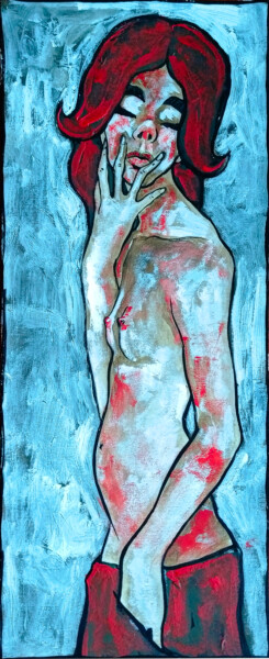 Painting titled "ночь на лысой горе" by Alexey Perebeyev, Original Artwork, Acrylic