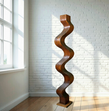 Sculpture intitulée "Sinus-Säule" par Nikolaus Weiler, Œuvre d'art originale, Bois