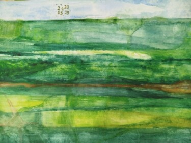 Peinture intitulée "Bocage un peu rouil…" par Gilles Konop, Œuvre d'art originale, Aquarelle