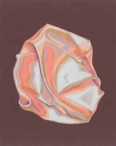 图画 标题为“Satin Coral On Crim…” 由Kristine Facchetti, 原创艺术品, 粉彩