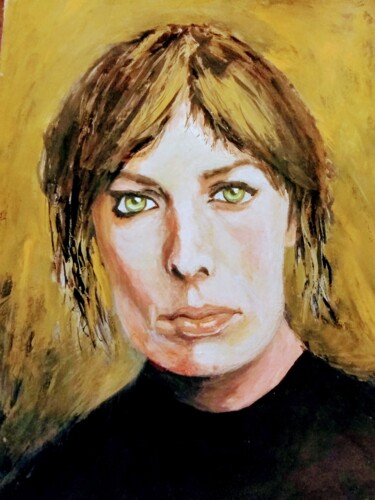 Peinture intitulée "Marie Laforêt" par Garjifet, Œuvre d'art originale, Gouache